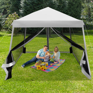 Tenda a tettoia con gambe inclinate pareti laterali in rete borsa a rullo, Gazebo altezza regolabile 3x3m Grigio-Gazebo
