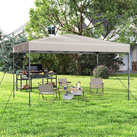 Tenda da campeggio per eventi commerciali da esterno pieghevole, 365 x 225 CM tenda a baldacchino pop-up con borsa portatile Beige-Tende parasole