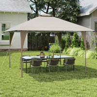 Tenda da gazebo con tetto ventilato e borsa per il trasporto, Riparo istantaneo regolabile 390 x 390 cm Khaki-Gazebo