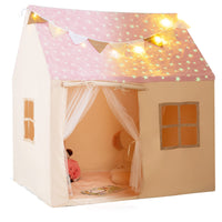 Tenda da gioco per bambini per bambini 3+ anni, Grande casa da gioco con stelle luminescenti Rosa-Tende e Casette per bambini