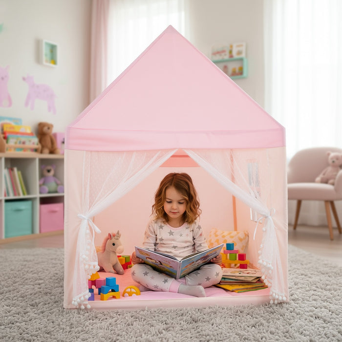 Tenda da gioco per bambini grande tenda casetta con materassino imbottito, Tenda con zanzariera e 2 finestre-Tende e Casette per bambini