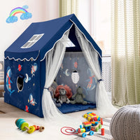 Tenda da gioco con tappetino imbottito rimovibile, Casetta per bambini per interno 121 cmx105cmx137cm Blu-Tende e Casette per bambini