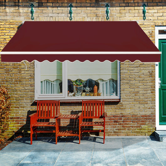 Tenda da sole a caduta inclinabile da esterno, Tendalino a scomparsa con manovella 4x2,5m Rosso bordeaux-Tende parasole