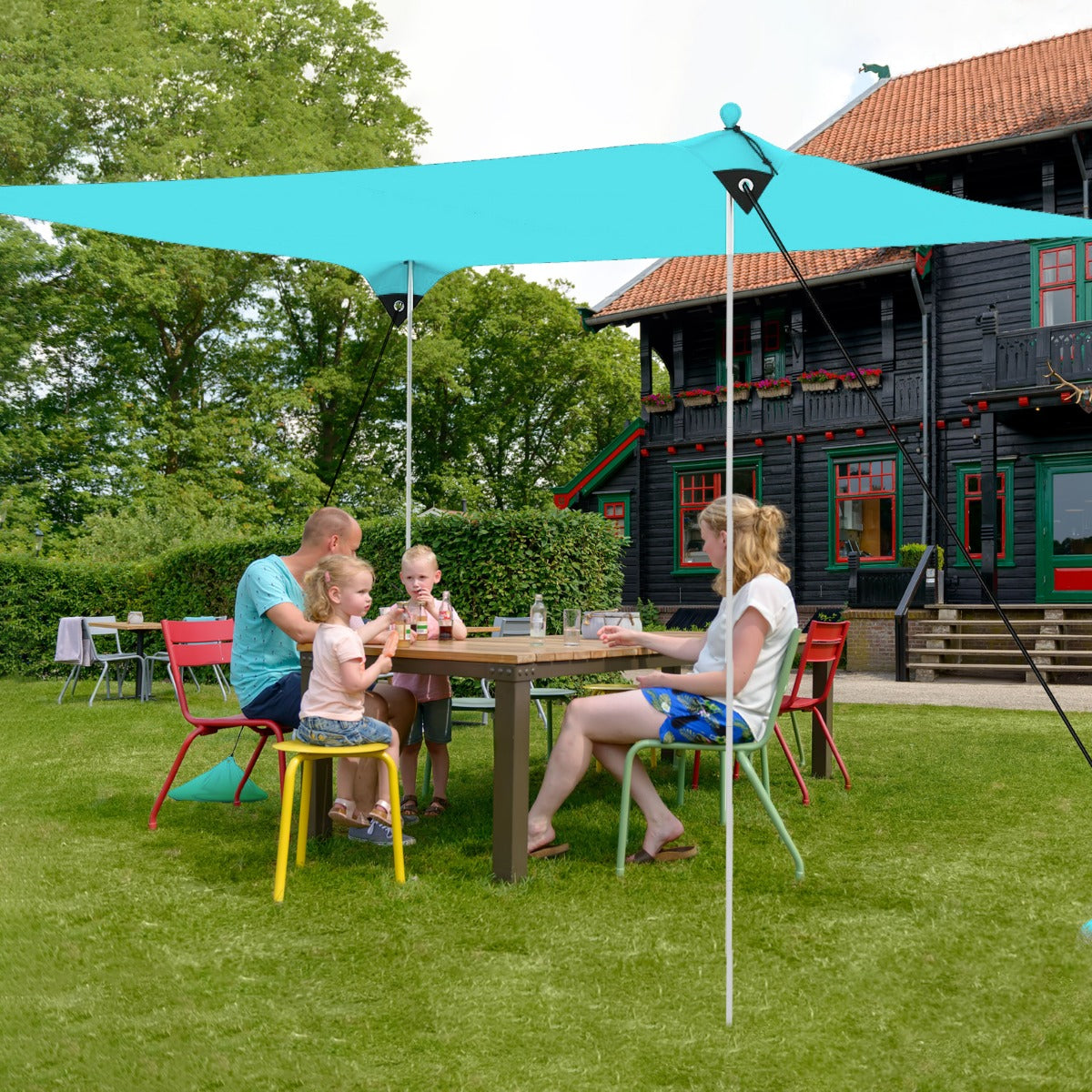 Tenda da spiaggia con parasole 4 sacchetti di sabbia picchetti per il terreno e 2 pali, Tendalino portatile Verde-Gazebo