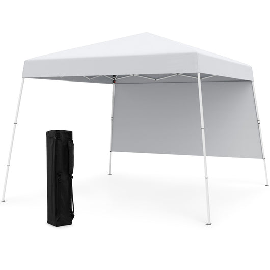 Tenda pop-up con 1 parete laterale e zaino portatile, Riparo per patio esterno pieghevole gazebo per spiaggia Bianco-Tende parasole