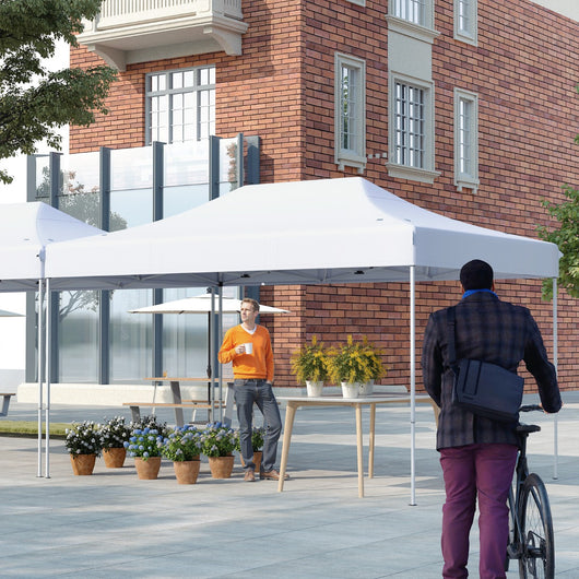 Tenda pop-up per impieghi gravosi con fori di drenaggio borsa con ruote, Tenda facile installazione Bianco-Gazebo