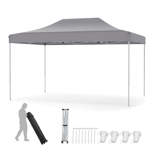 Tenda pop-up per impieghi gravosi con fori di drenaggio borsa con ruote, Tenda facile installazione Grigio-Gazebo