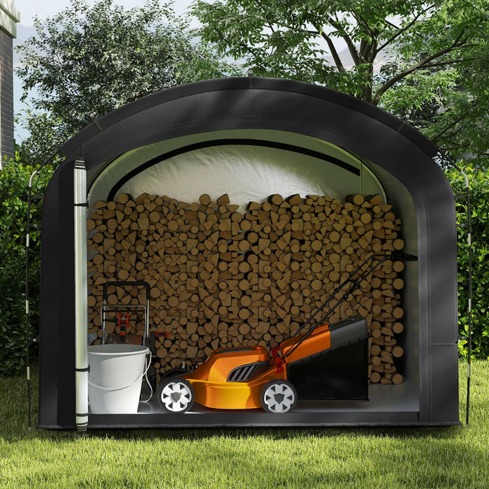 Tenda rimessa pu¨° contenere da 7 a 8 biciclette e vari attrezzi e giocattoli, Copertura esterna per biciclette con tessuto impermeabile Nero-Tende