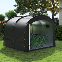 Tenda rimessa pu¨° contenere da 7 a 8 biciclette e vari attrezzi e giocattoli, Copertura esterna per biciclette con tessuto impermeabile Nero-Tende