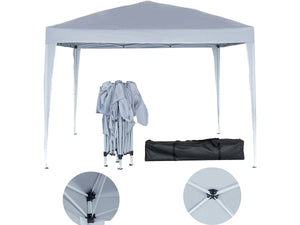 Gazebo da giardino pieghevole "Svetlana 4" - 12 m² - 3 x 4 m - Bianco