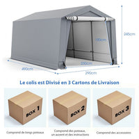 Capannone Garage per Auto 290 x 490 cm Tenda Stoccaggio in Acciaio Ricovero per Auto per Tutte Le Stagioni per Barca SUV 20_0007631
