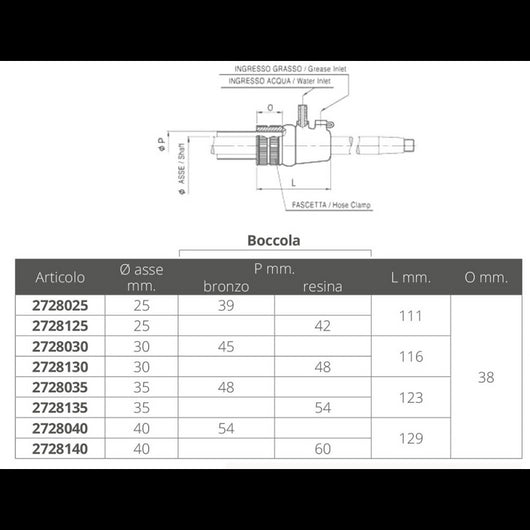 TENUTA RMTA Ø MM.25 ARGENTO