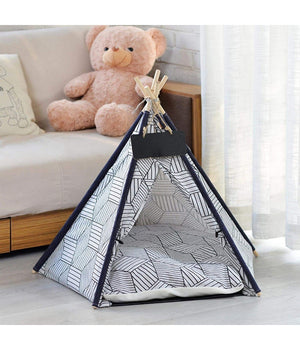 Tepee Letto Cuscino Lavagna Rimovibile Lavabile Portatile Per Animali 60x60x90cm         