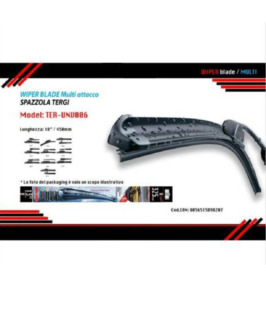 Tergicristallo Auto Universale 18"/450mm Spazzola Multiattacco Ter-unv006 Maxtech         