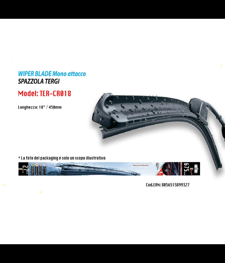 Tergicristallo Spazzola Morbido Ricambio Auto Maxtech Da 18" Ter-cr018         