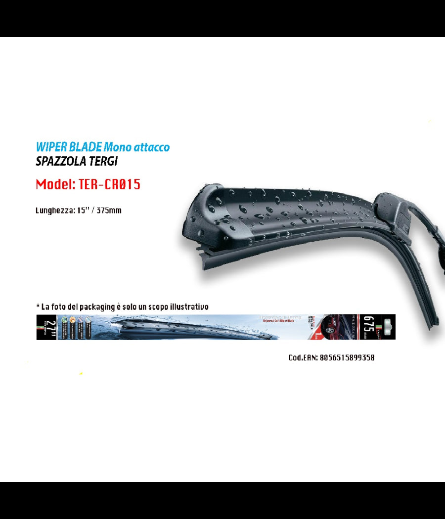 Tergicristallo Spazzola Morbido Ricambio Per Auto Maxtech Da 15" Ter-cr015         