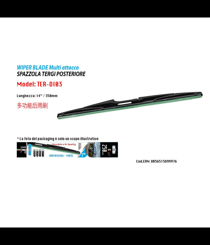 Tergicristallo Spazzola Posteriore Universale 14"/350mm Lunotto Ricambio Auto         