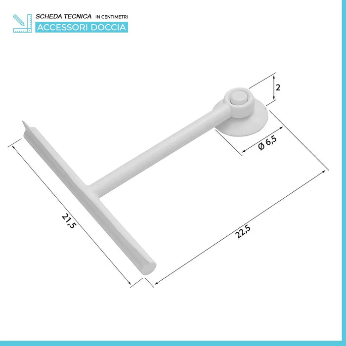 Tergivetro doccia bianco in plastica antigraffio con ventosa Spring
