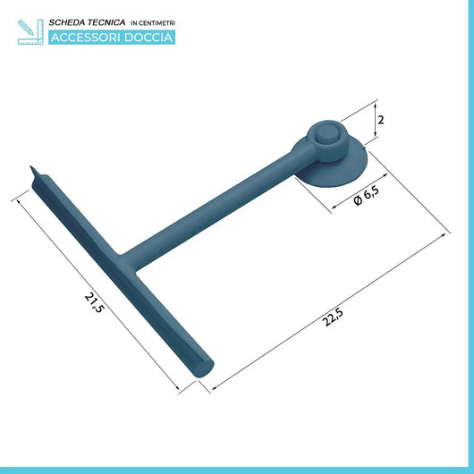 Tergivetro doccia blu in plastica antigraffio con ventosa Spring