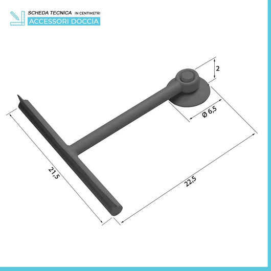 Tergivetro doccia grigio in plastica antigraffio con ventosa Spring