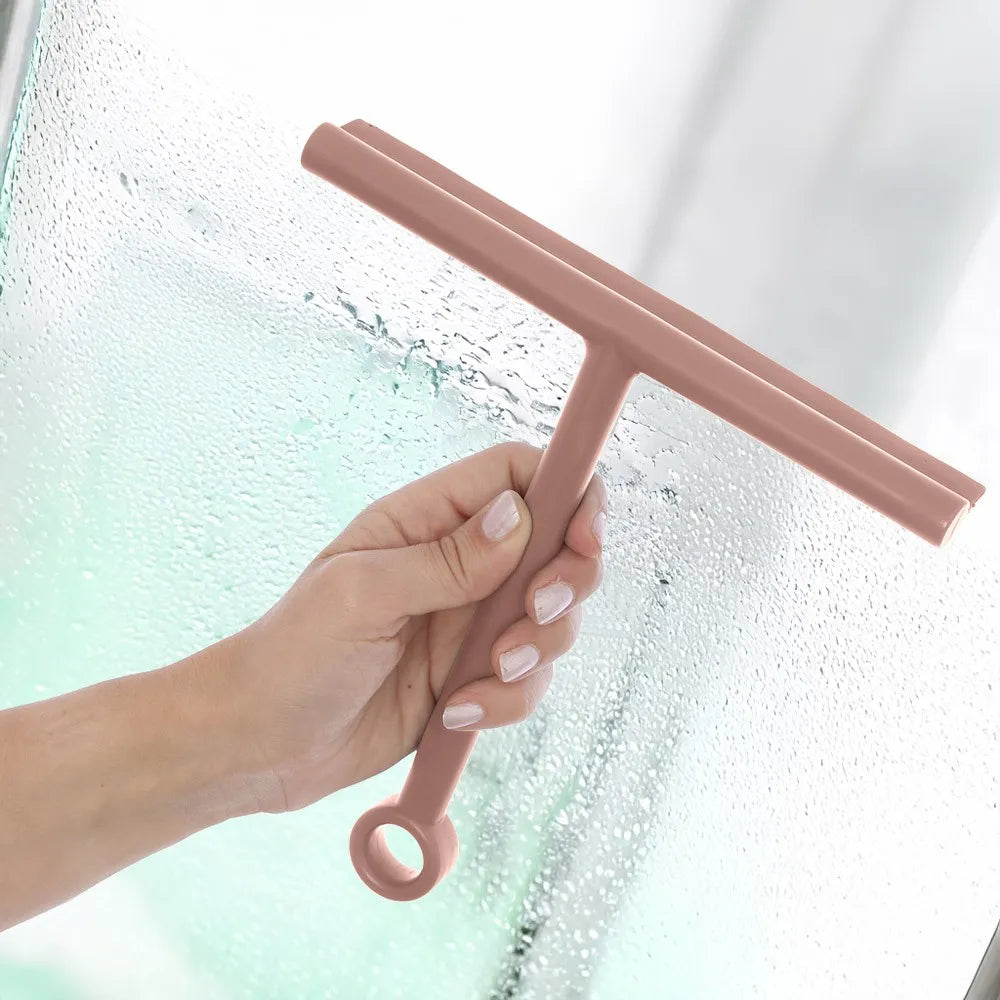 Tergivetro doccia rosa in plastica antigraffio con ventosa Spring