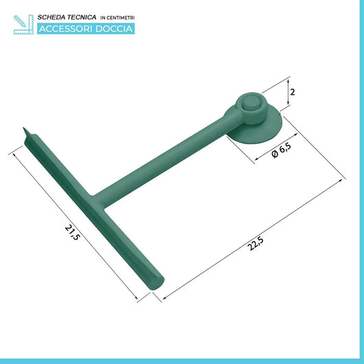 Tergivetro doccia verde in plastica antigraffio con ventosa Spring