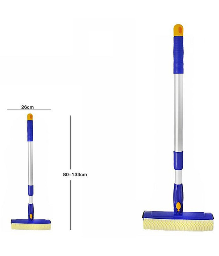 Tergivetro Raschietto Allungabile Vetri Grandi Manico Telescopico Testa Rotante         