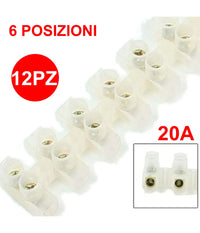 Terminal Block Connettore Terminali Morsetti Per Cavi Elettrici 6 Posizioni 20 A         