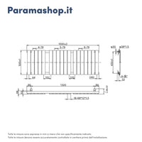 Termoarredo scaldasalviette 1500x500 bianco interasse 450 | Sirio