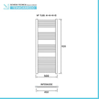 Termoarredo bagno cromo L 50x112 cm interasse 45 cm Opera