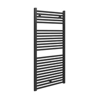 Termoarredo design nero opaco L 50x120 interasse 45 cm con kit valvole