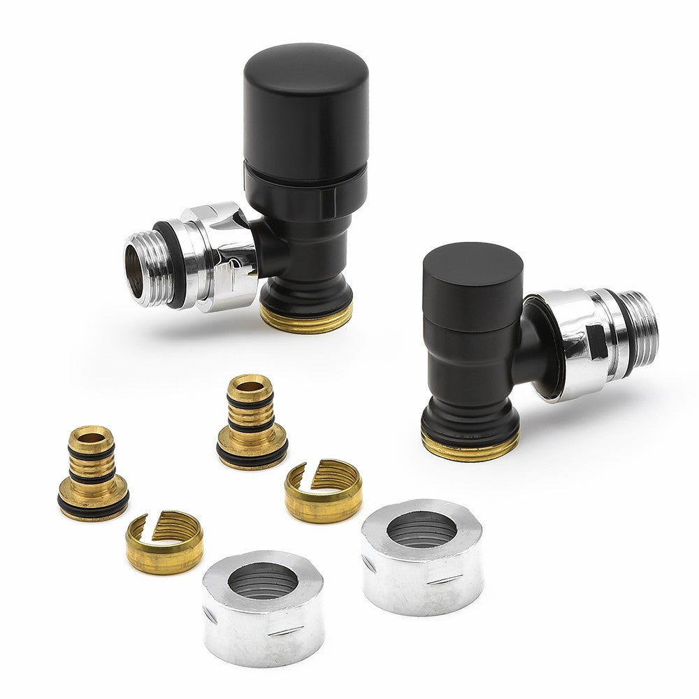 Termoarredo design nero opaco L 50x120 interasse 45 cm con kit valvole