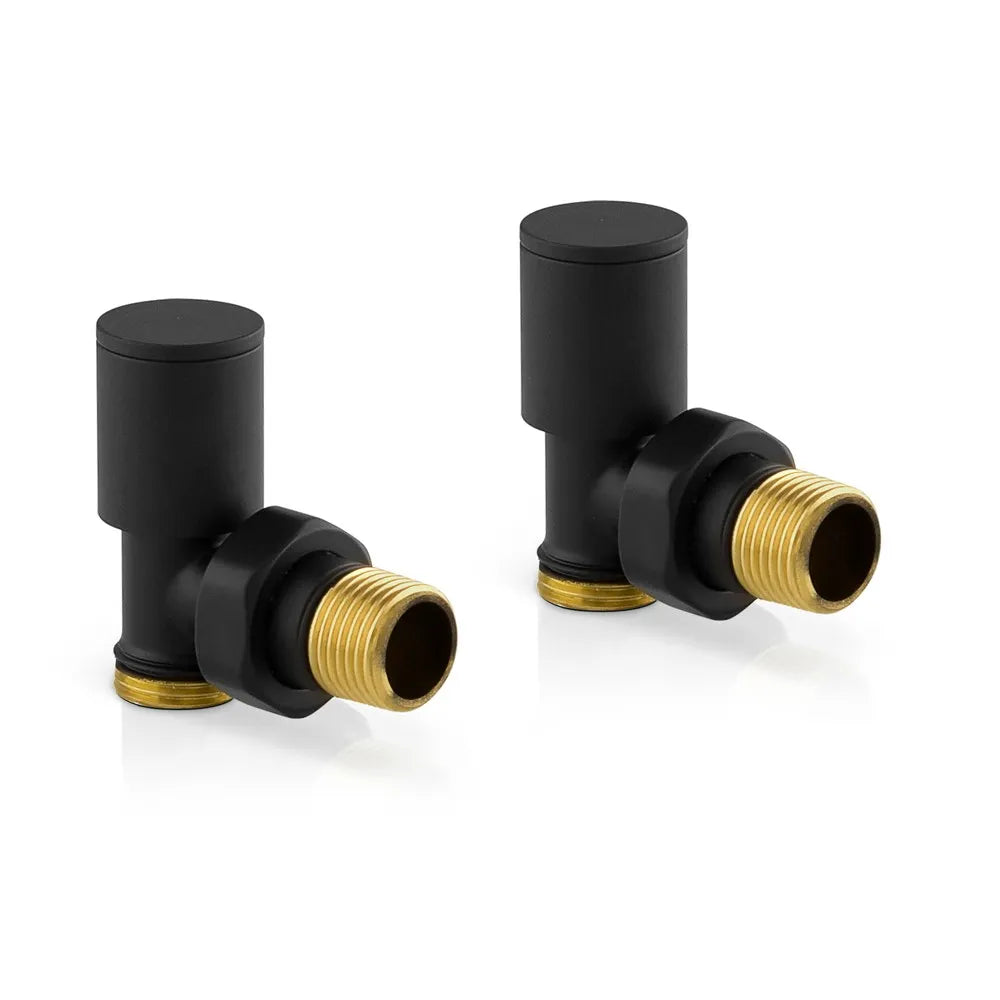 Termoarredo design nero opaco L 60x180 interasse 55 cm con Kit valvole