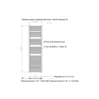 Scaldasalviette termoarredo 180x55 bianco interasse 50 cm idraulico