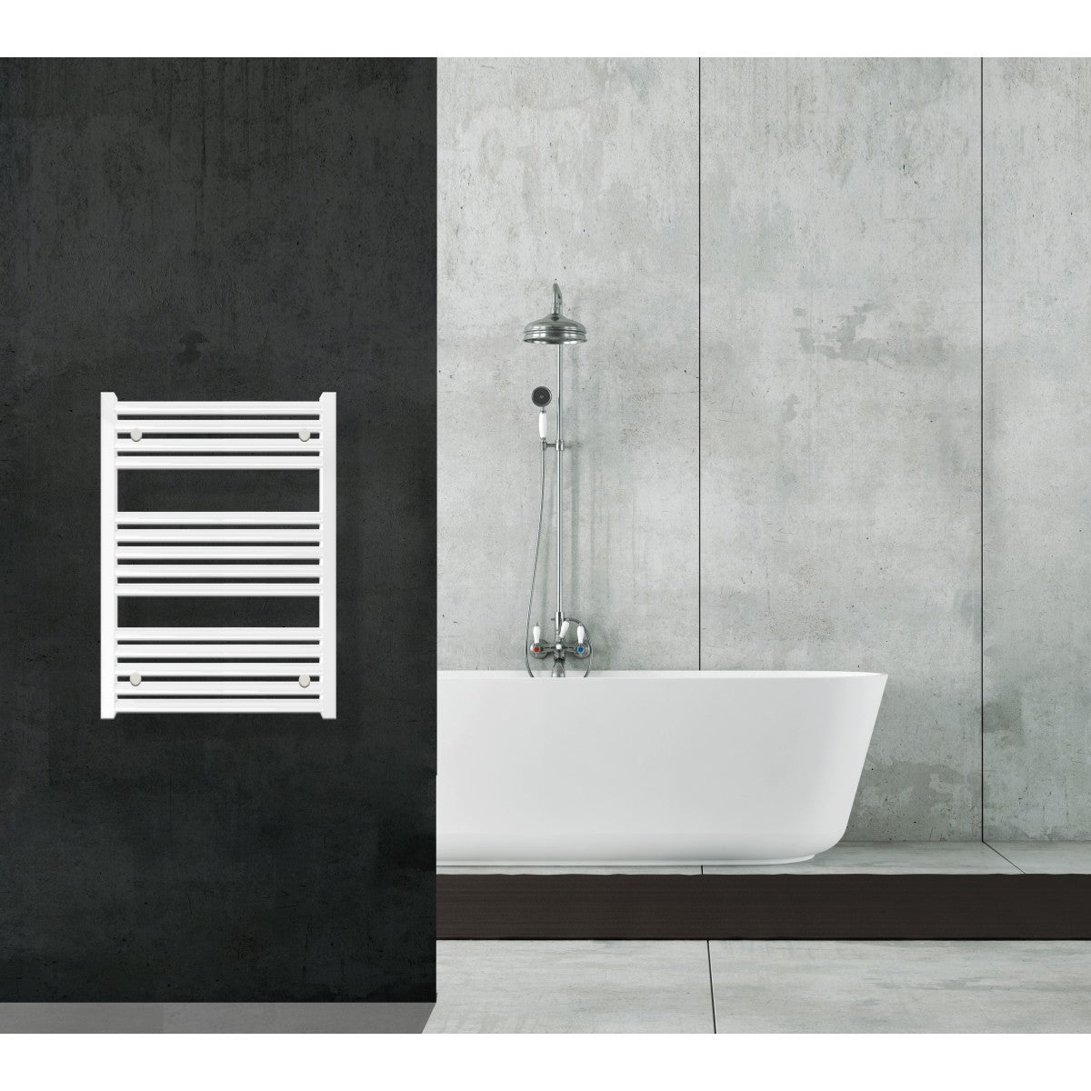 Scaldasalviette termoarredo 80x60 bianco interasse 55 cm idraulico