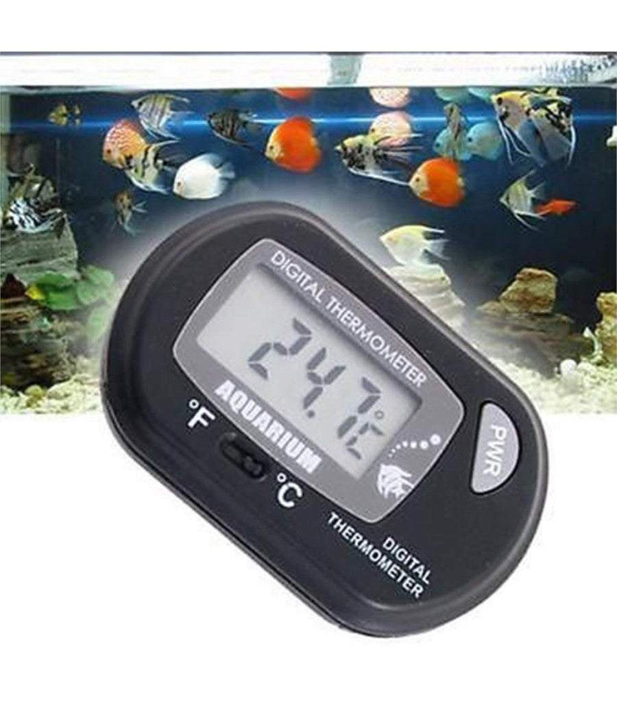 Termometro Digitale A Ventosa Sonda Dispaly Lcd -50 A 70° Per Acquario Pesci         