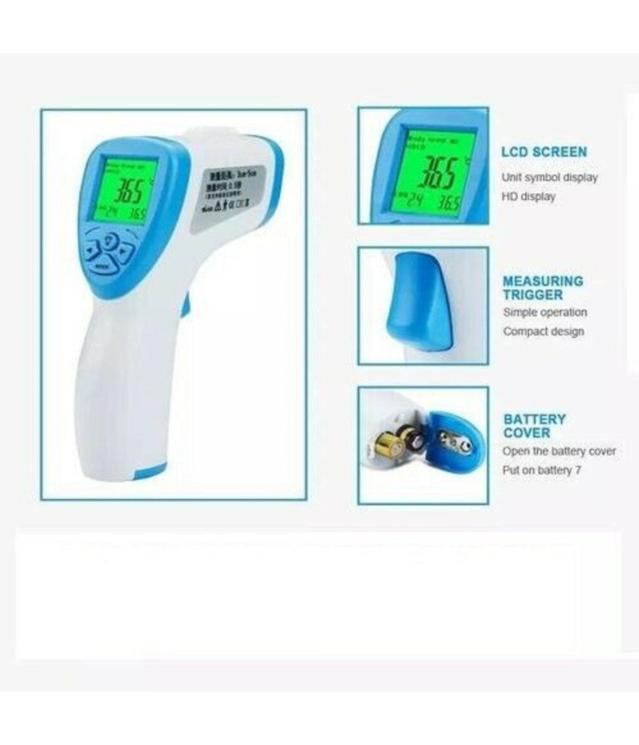 Termometro Febbre Temperatura Corporea Digitale Infrarossi Senza Contatto         