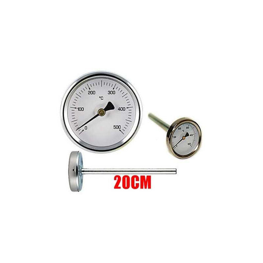 TERMOMETRO FORNI A LEGNA - BARBECUE E FUMI 0 - 500GR con sonda rigida da 20 cm - - UNIVERSALE