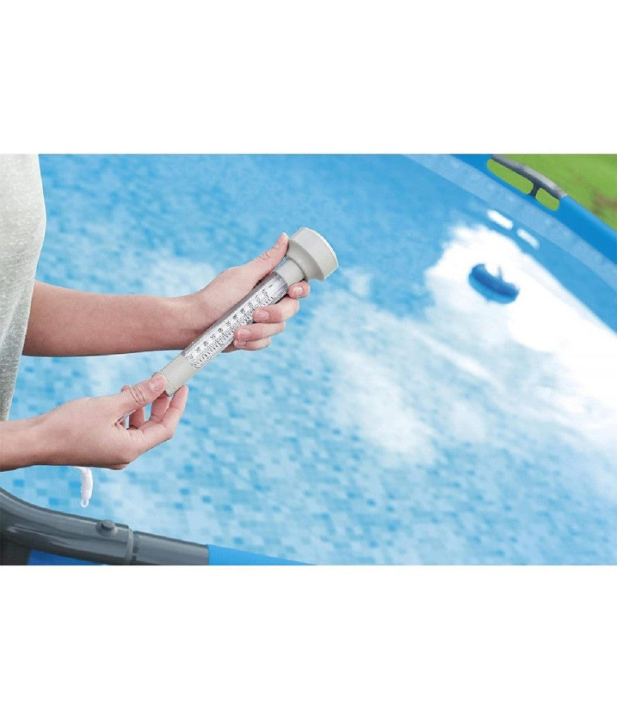 Trade Shop - Termometro Galleggiante Per Piscina In Abs Temperatura Acqua Con Cordicella 58072 -
