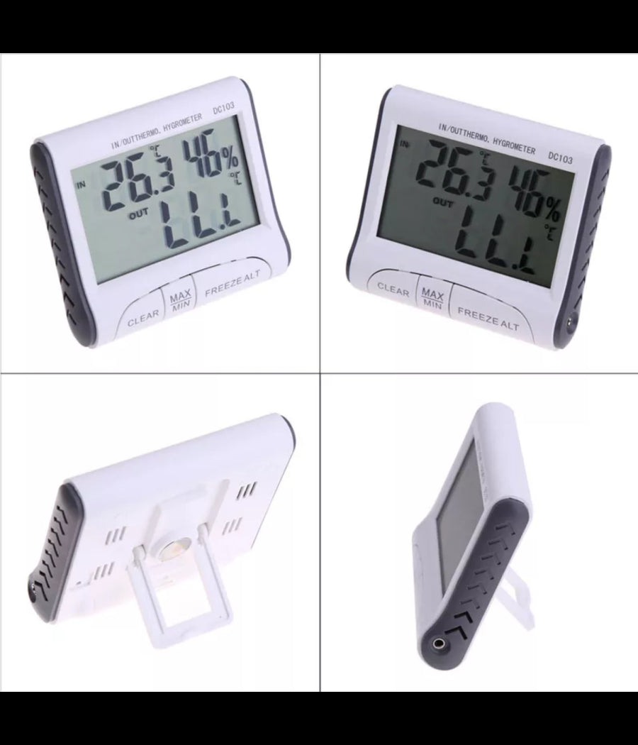 Termometro Igrometro Digitale Temperatura Umidita' Casa Ufficio Dc103 Con Sonda         