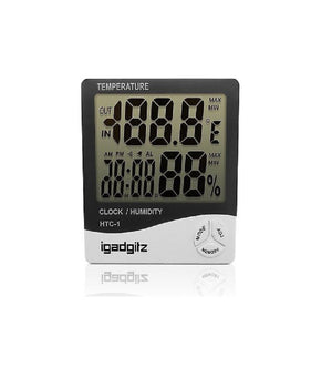 Termometro Igrometro Htc1 Da Interno Digitale Temperatura Umidita' Ora Data Casa         