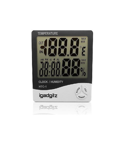 Termometro Igrometro Htc1 Da Interno Digitale Temperatura Umidita' Ora Data Casa         