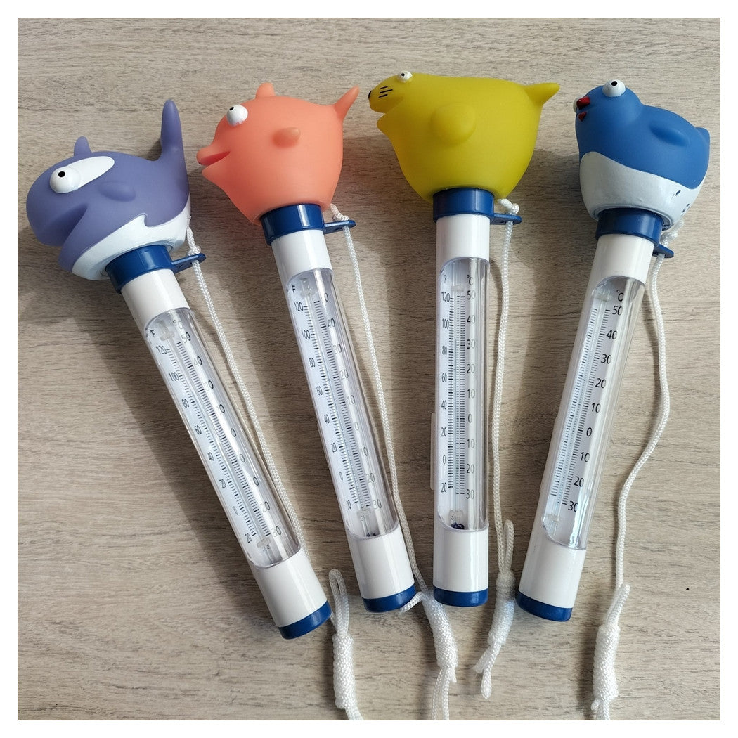 Trade Shop - Termometro Per Piscina Vasca Bambini Animaletto Galleggiante Con Cordino 21cm 016989 -
