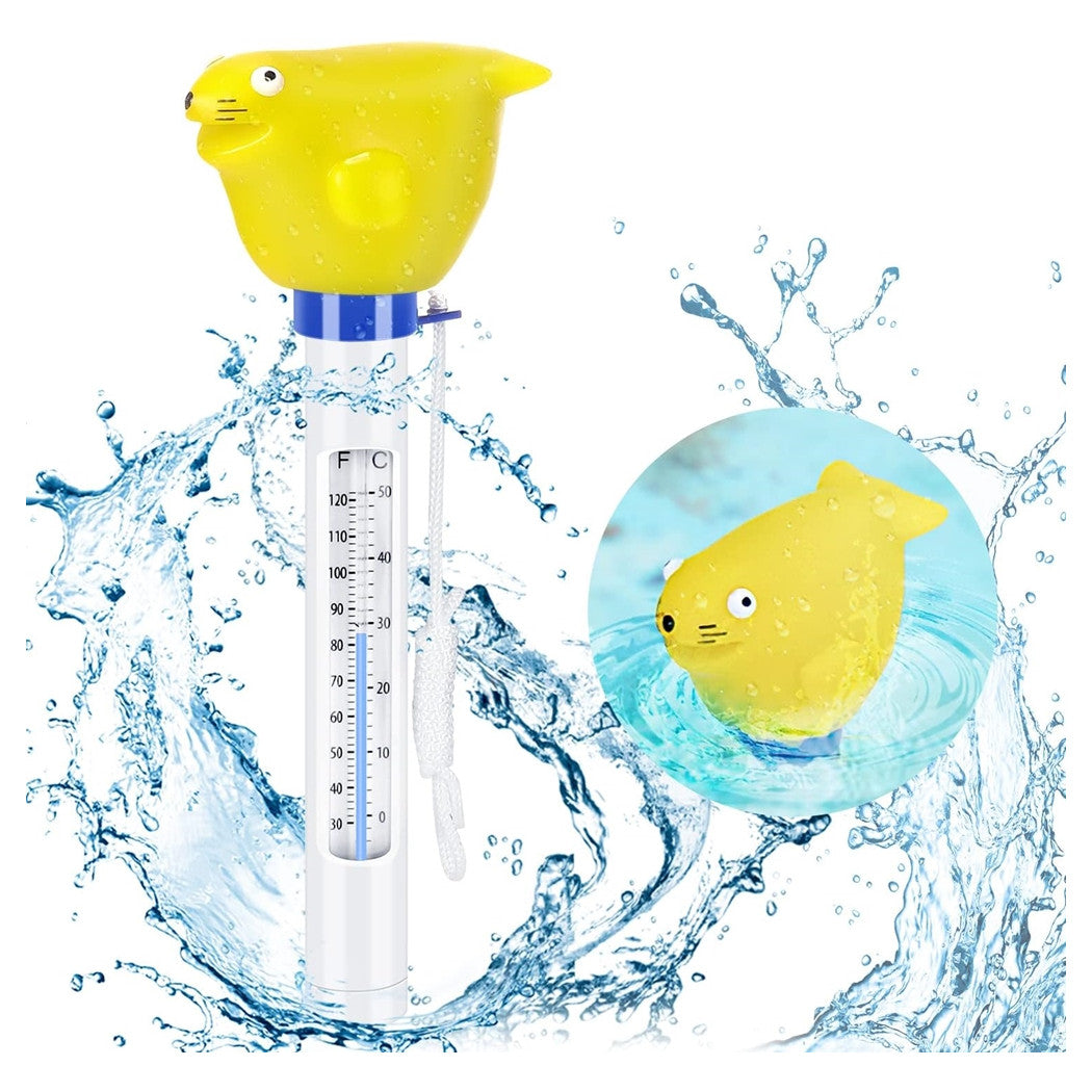 Trade Shop - Termometro Per Piscina Vasca Bambini Animaletto Galleggiante Con Cordino 21cm 016989 -