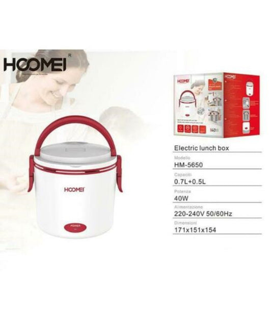 Termos Per Alimenti 40w 0.7lt+0.5lt Contenitore Porta Pranzo Elettrica Hoomei Hm-5650         