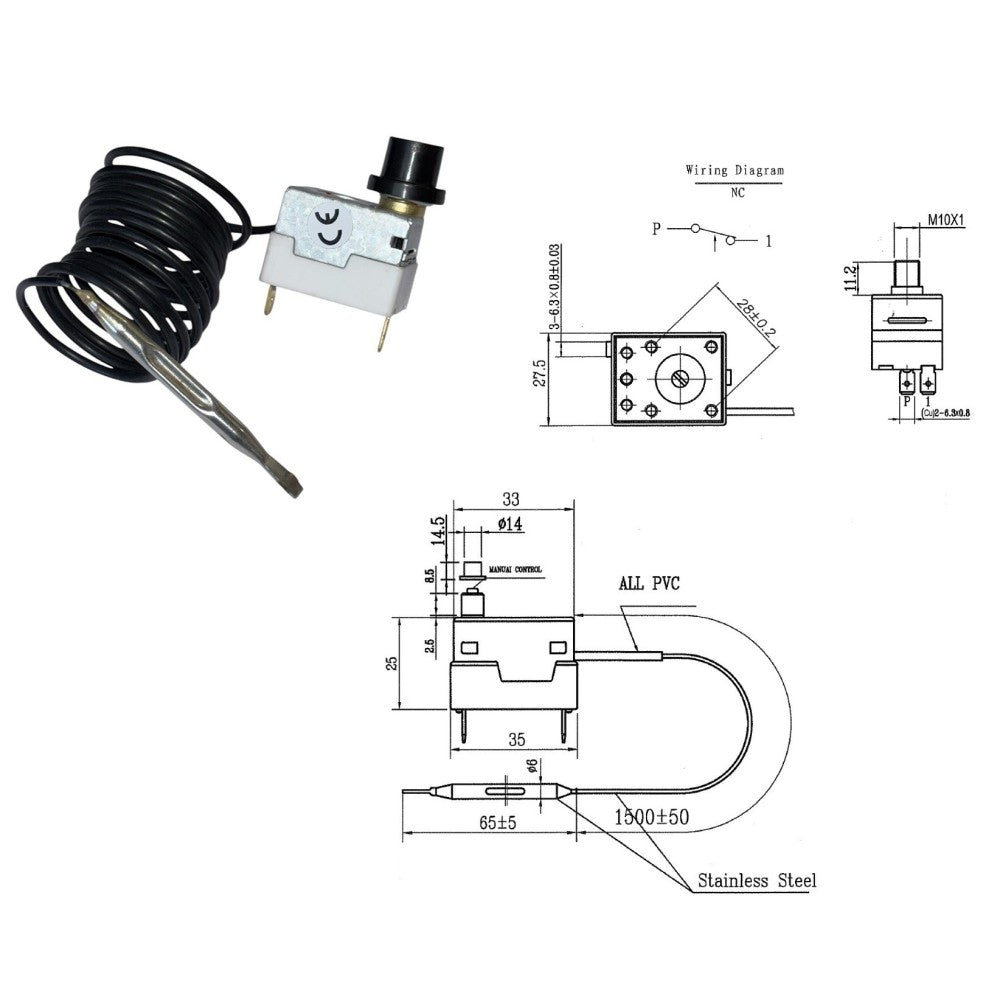 TERMOSTATO DI SIC.RIARMO MAN.90-110°C - UNIVERSALE