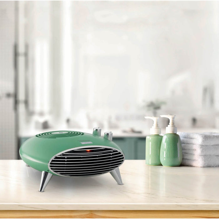 Termoventilatore da tavolo 2000W, stufetta elettrica, termostato, silenzioso - Verde