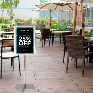 A3 Espositore da terra autoportante poster stand girevole e regolabile 78,5-123cm in metallo Argento-Espositore pubblicitario