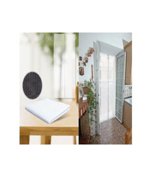 Tessuto Zanzariera Per Porte E Finestre Fissaggio Con Adesivo 60x210cm Ricambio         