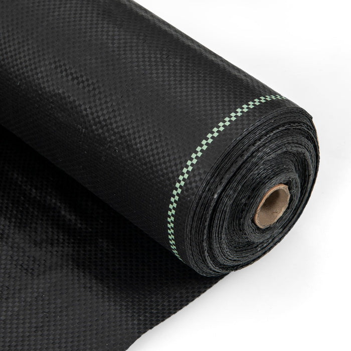 Tessuto per barriera antierbacce con linea guida chiara e diritta, Tappeto in pp per controllo delle erbacce 25mx2m-Attrezzi da giardino